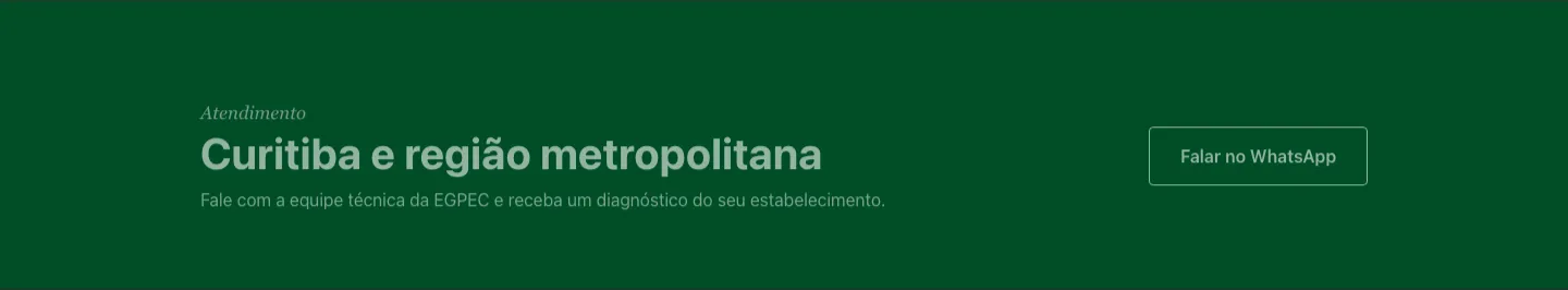 Chamada final do site da EGPEC para contato via WhatsApp